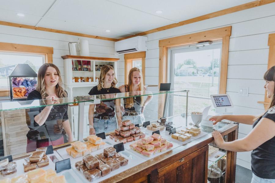 Welcoming visitors at Cobbler's Lane Fudge in Sussex