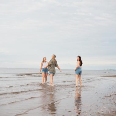 girls on beach
