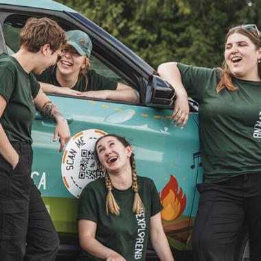 Explore team with car