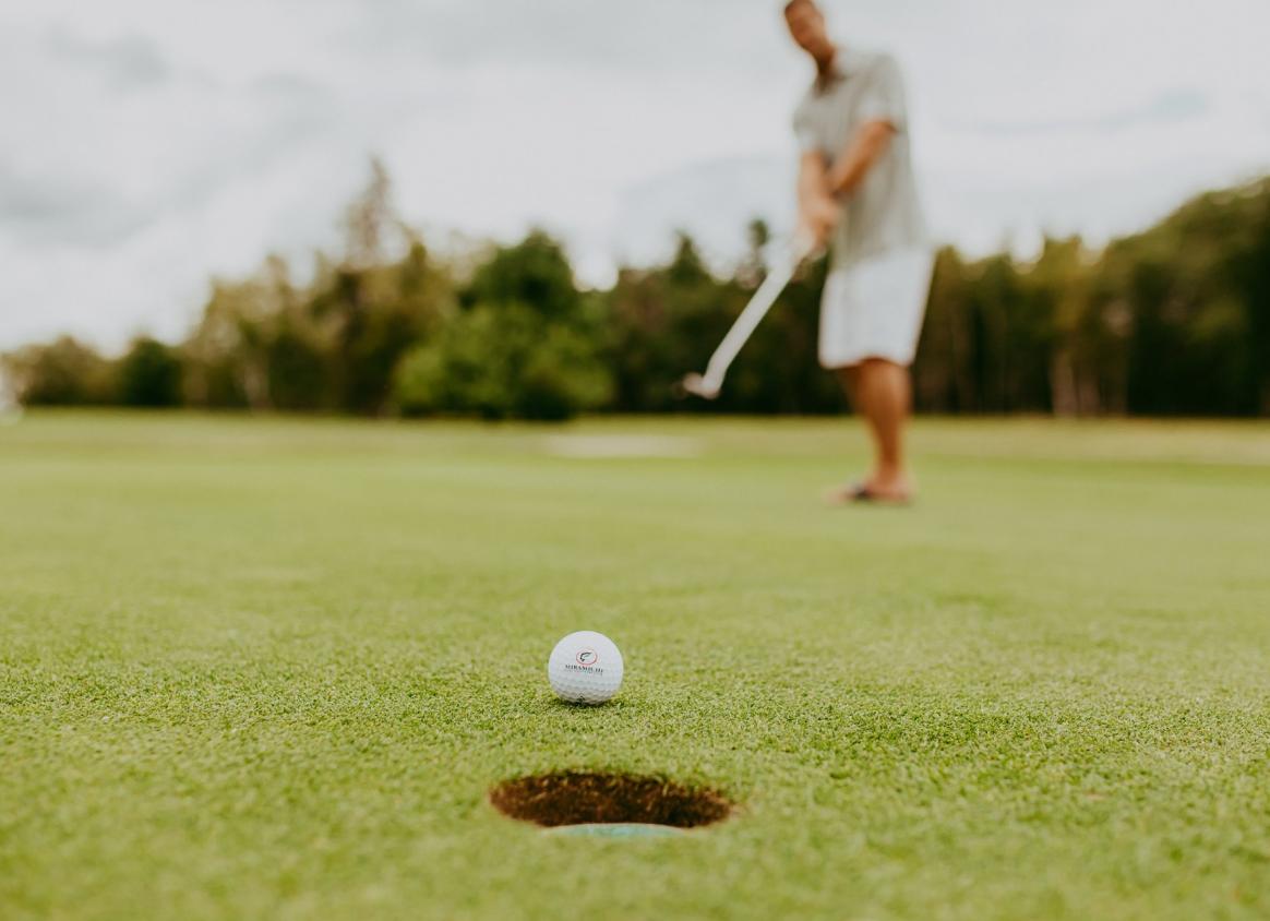a man playing golf