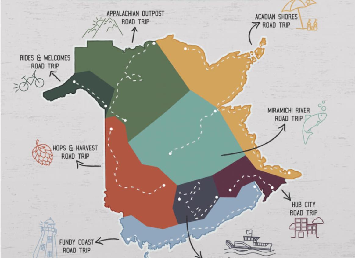 Road map of New Brunswick